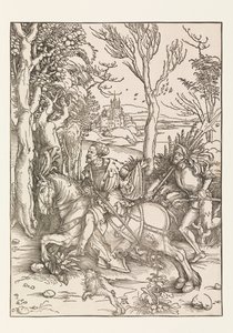 De ridder en de landsknecht door Albrecht Dürer