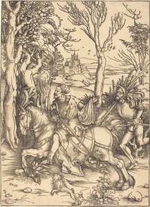 De Ridder te Paard en de Lansquenet door Albrecht Dürer