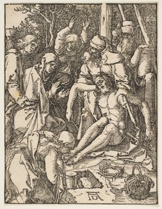 De klaagzang, uit De Kleine Passie door Albrecht Dürer