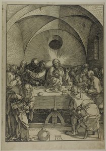 Het laatste avondmaal, uit De grote passie door Albrecht Dürer