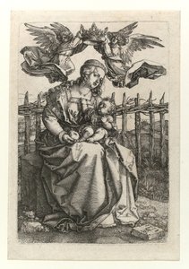 De Madonna en Kind gekroond door twee engelen, 1518 door Albrecht Dürer