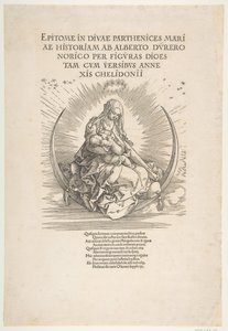 De Madonna op de Maan, Frontispice voor Het Leven van de Maagd, ca. 1511