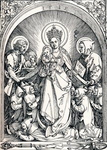De Madonna met de Kartuizer Monniken, Johannes de Doper en Sint Bruno, 1515 door Albrecht Dürer