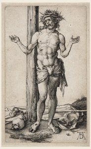 De man van smarten (met opgeheven handen)