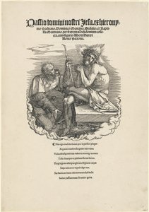 De Man van Smarten bespot door een soldaat door Albrecht Dürer