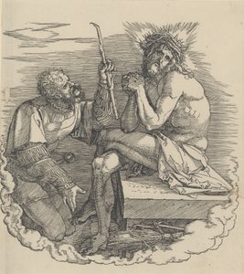 De Man van Smarten bespot door een Soldaat, Frontispice van de Grote Passie door Albrecht Dürer