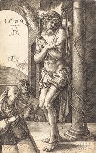 De Man van Smarten Staand bij de Zuil, 1509 door Albrecht Dürer