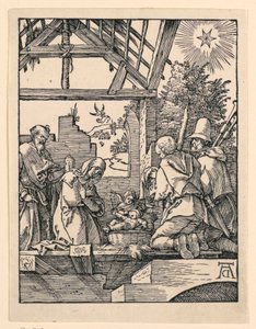 De Geboorte (Aanbidding van de Herders) uit De Kleine Passie Serie door Albrecht Dürer