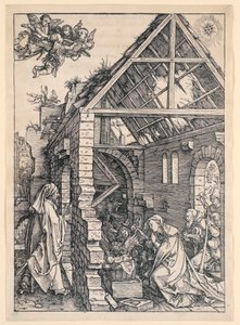 De Geboorte, uit de serie Het Leven van de Maagd door Albrecht Dürer