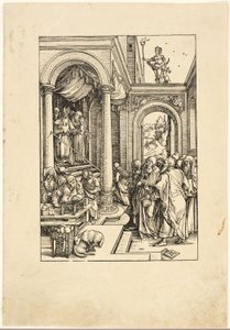 De presentatie van de Maagd in de tempel, uit Het leven van de Maagd door Albrecht Dürer