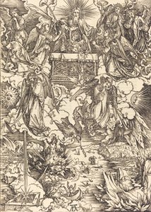 De zeven engelen met de trompetten, 1498 door Albrecht Dürer