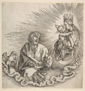 De Maagd Verschijnt aan Sint Jan, Frontispice van de Apocalyps door Albrecht Dürer