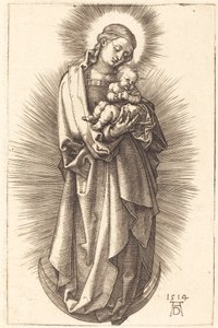 De Maagd en het Kind op een Halve Maan met een Diadeem door Albrecht Dürer