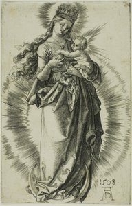 De Maagd op de halve maan met een kroon van sterren door Albrecht Dürer