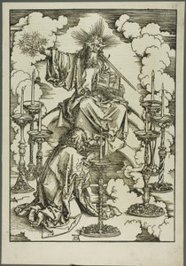 Het visioen van de zeven kandelaren, uit De Apocalyps door Albrecht Dürer