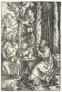 Het Bezoek van St. Antonius aan St. Paulus de Kluizenaar, ca. 1504 door Albrecht Dürer