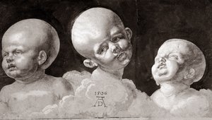 Drie hoofden van kinderen door Albrecht Dürer