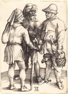 Drie boeren in gesprek door Albrecht Dürer