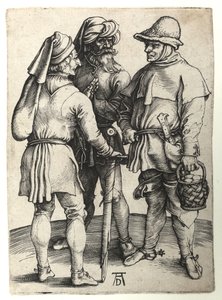 Drie dorpelingen in gesprek, ca. 1497 door Albrecht Dürer