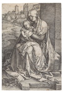Maagd en Kind Zittend bij de Muur door Albrecht Dürer