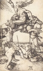 Heks Rijdend op een Geit door Albrecht Dürer