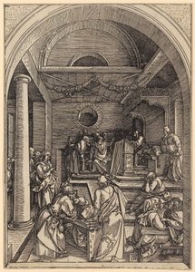 De twaalfjarige Jezus in de tempel, blad 16 uit de serie „Het leven van Maria”