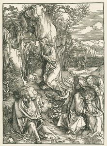 Agonie in de Hof - Christus op de Olijfberg, ca. 1496-97 (houtsnede) door Albrecht Dürer or Duerer