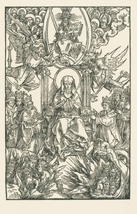 Birgitta geeft haar werken aan de keizer, koningen en prinsen door Albrecht Dürer or Duerer