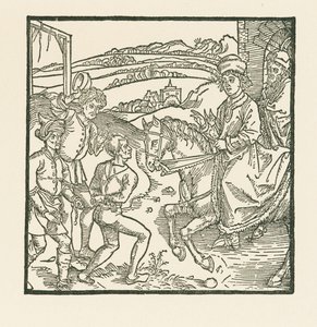 Catonet verlost een boosdoener van de galg door Albrecht Dürer or Duerer