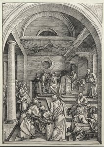 Christus in Discussie met Doktoren door Albrecht Dürer or Duerer