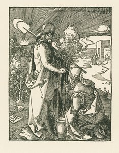 Christus verschijnt aan Maria Magdalena - Noli Me Tangere, ca.1510 (houtsnede) door Albrecht Dürer or Duerer