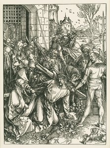Christus draagt het kruis, ca. 1498-99 (houtsnede) door Albrecht Dürer or Duerer