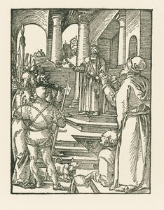 Christus voor Pilatus, ca.1508-09 (houtsnede) door Albrecht Dürer or Duerer