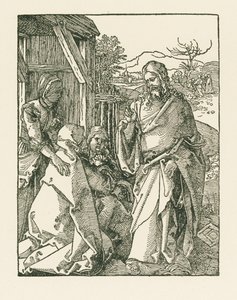 Christus neemt afscheid van zijn moeder, ca. 1508-09 (houtsnede) door Albrecht Dürer or Duerer