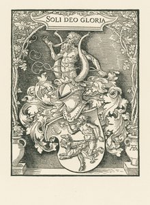 Wapen van Johann Tscherte, ca. 1518 (houtsnede) door Albrecht Dürer or Duerer