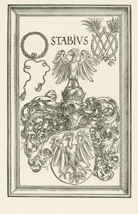 Wapenschild van Johannes Stabius, ca. 1514 (houtsnede) door Albrecht Dürer or Duerer