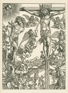 Kruisiging (De Grote Golgotha), ca. 1496-00 (houtsnede) door Albrecht Dürer or Duerer