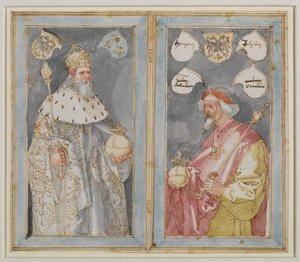 Keizers Karel de Grote en Sigismund, circa 1507 - 1510 door Albrecht Dürer