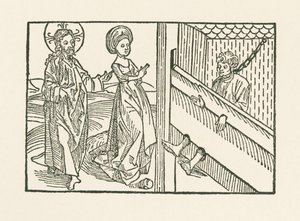Vierde werk van barmhartigheid: Medelijden met de te zwaar gestrafte man door Albrecht Dürer or Duerer