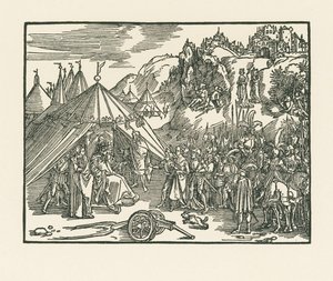 Judith wordt meegenomen naar het kamp van Holofernes door Albrecht Dürer or Duerer