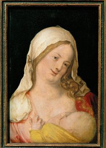 Madonna die het kind verzorgt door Albrecht Dürer or Duerer