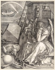 Melencolia I door Albrecht Dürer (1471-1528), een van zijn drie meestergravures voltooid in 1514 door Albrecht Dürer