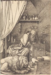 Sint Hiëronymus in zijn cel door Albrecht Dürer