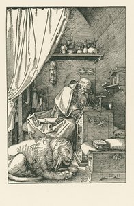 De heilige Hiëronymus in zijn cel door Albrecht Dürer or Duerer