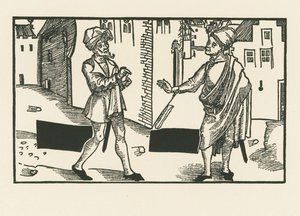 Sannio en Syrus, ca.1492-93 (houtsnede) door Albrecht Dürer or Duerer