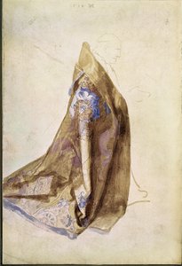 Studie voor het gewaad van paus Julius II voor De Maagd met de Rozenkrans door Albrecht Dürer or Duerer