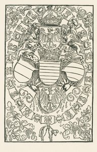 Het wapenschild van Maximiliaan I, als koning van de Romeinen door Albrecht Dürer or Duerer
