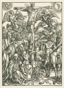 De kruisiging, ca. 1498 (houtsnede) door Albrecht Dürer or Duerer