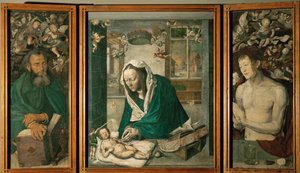 Het altaar van Dresden, ca. 1496 (tempera op doek) door Albrecht Dürer or Duerer