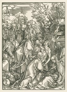 De graflegging, ca. 1496-97 (houtsnede) door Albrecht Dürer or Duerer